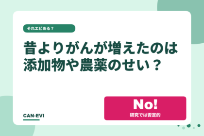 昔よりがんが増えたのは添加物や農薬のせい？