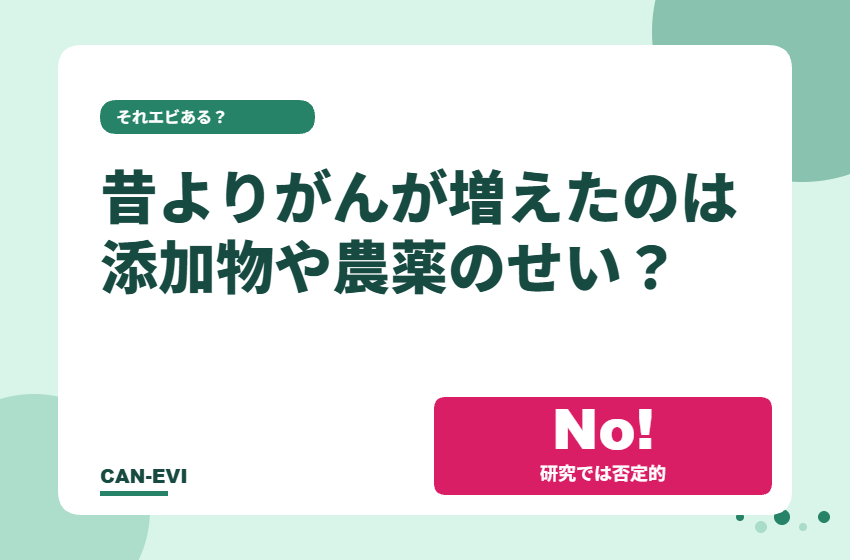 昔よりがんが増えたのは添加物や農薬のせい？